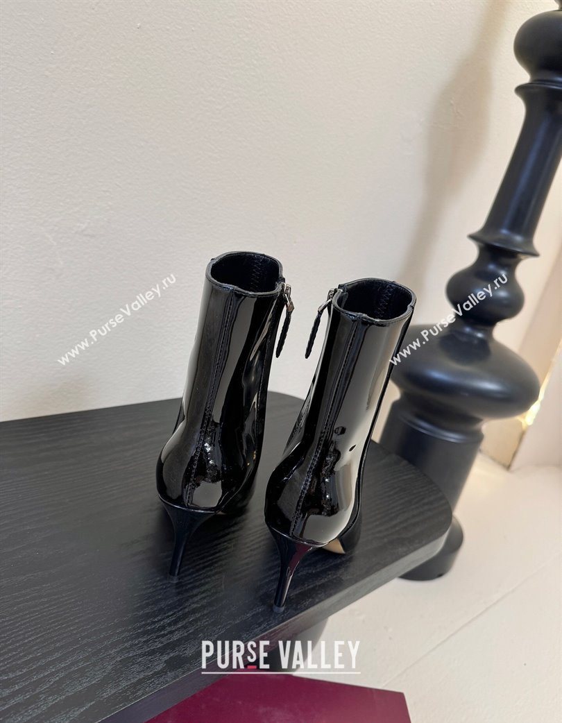 Gucci Patent Leather Heel Ankle Boots 9.5cm with Horsebit Black 2025 835741 (MD-251218009)