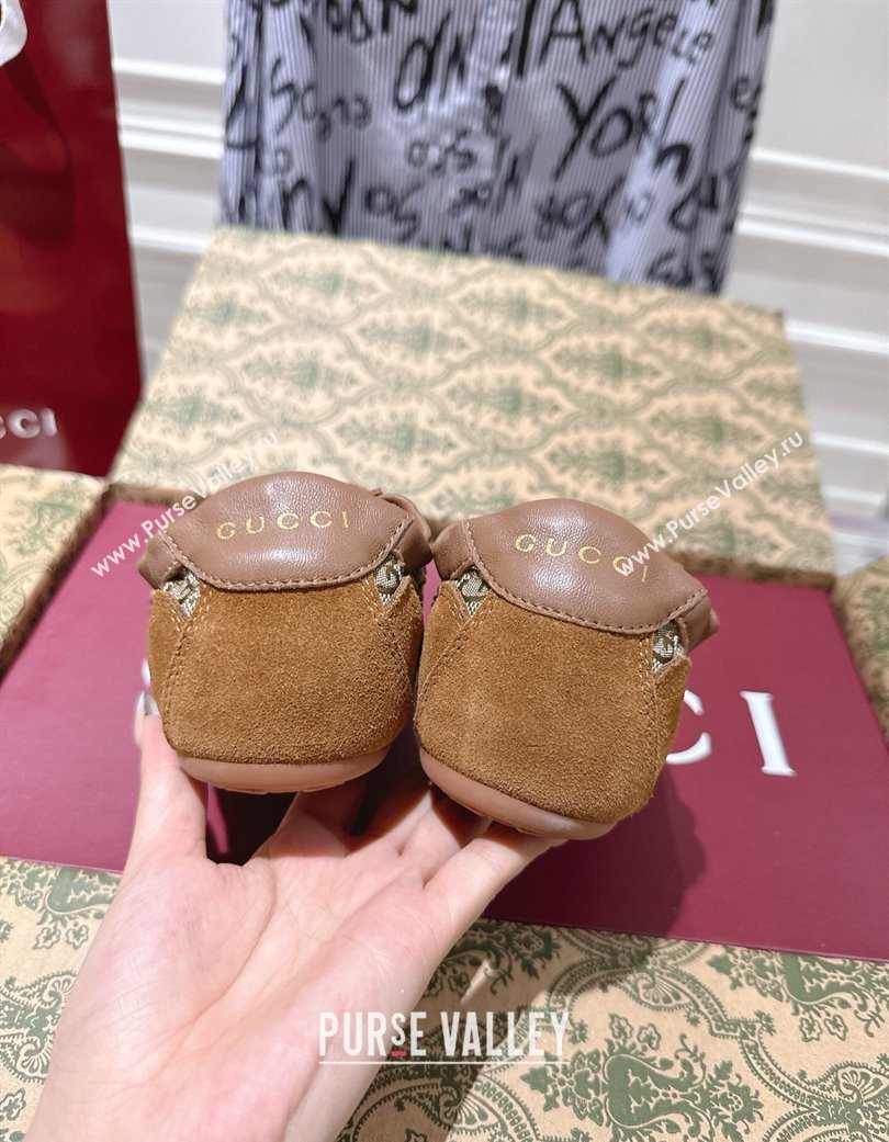 Gucci Shift Sneakers in Suede and GG Strass Brown/Beige 2025 859221 (SS-251218043)