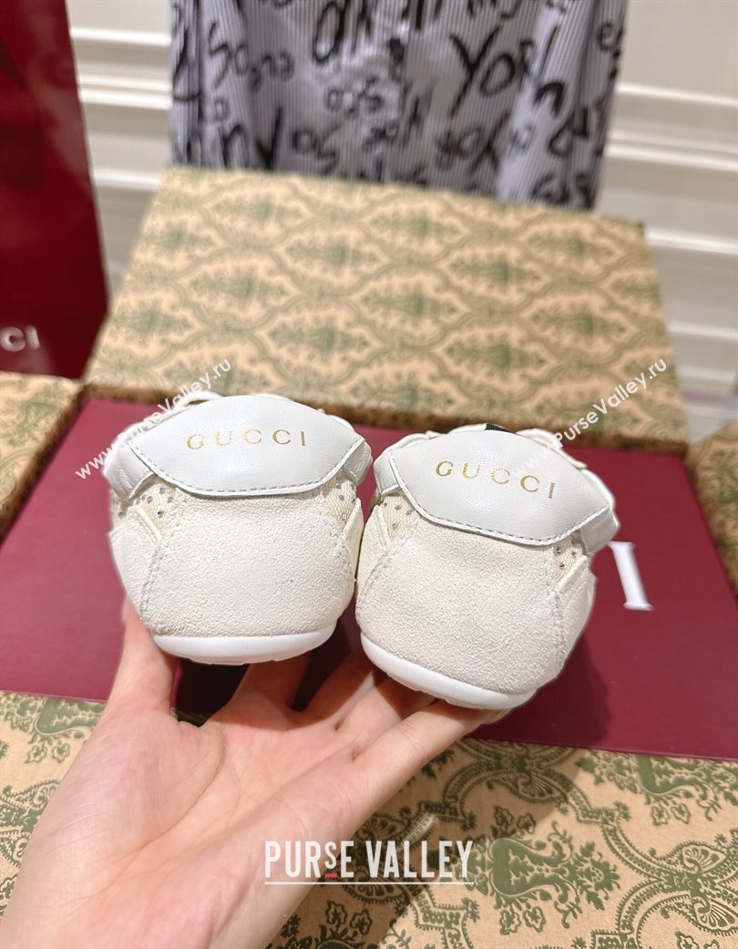 Gucci Shift Sneakers in Suede and GG Strass White 2025 859221 (SS-251218044)