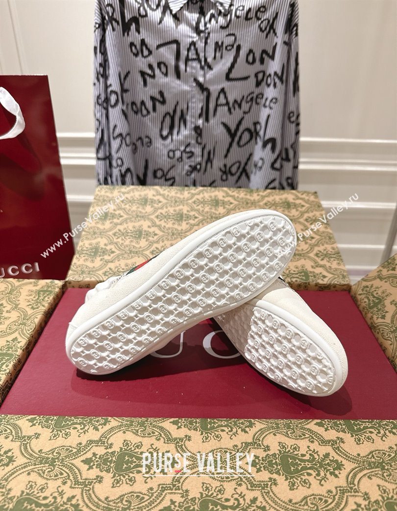 Gucci Shift Sneakers in Suede and GG Strass White 2025 859221 (SS-251218044)