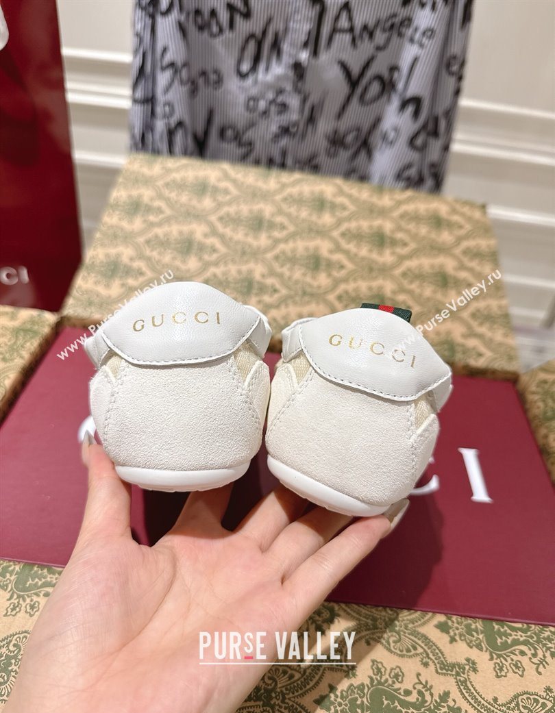 Gucci Shift Sneakers in Suede and GG Canvas White 2025 859221 (SS-251218046)