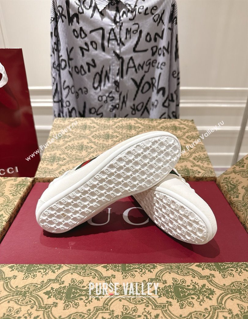 Gucci Shift Sneakers in Suede and GG Canvas White 2025 859221 (SS-251218046)