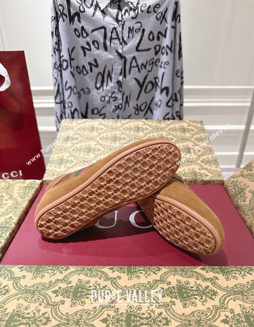 Gucci Shift Sneakers in Suede and Mesh Brown 2025 859221 (SS-251218047)