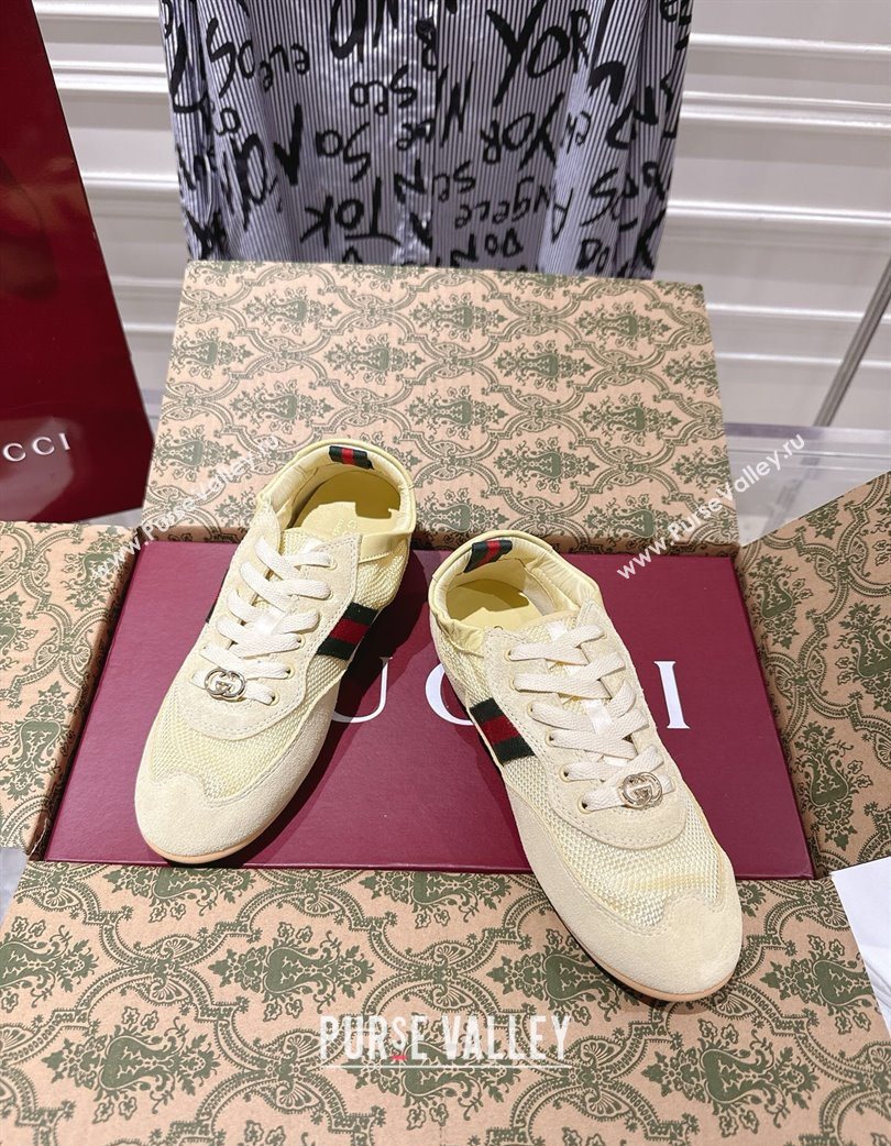 Gucci Shift Sneakers in Suede and Mesh Yellow 2025 859221 (SS-251218048)