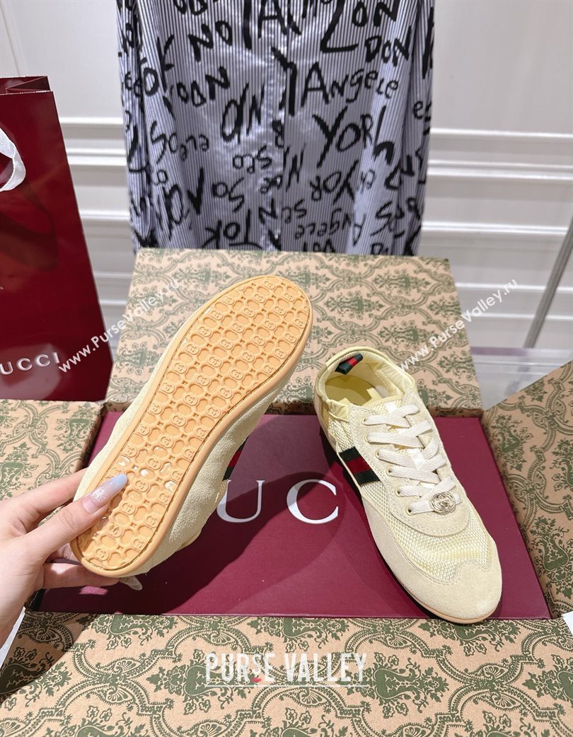 Gucci Shift Sneakers in Suede and Mesh Yellow 2025 859221 (SS-251218048)