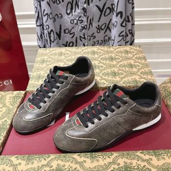 Gucci Shift Sneakers in Washed-Effect Leather Black 2025 857016 (SS-251218049)