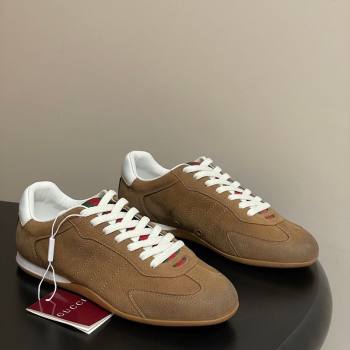 Gucci Shift Sneakers in Grained Nubuck Leather Brown 2025 857016 (MD-251218054)
