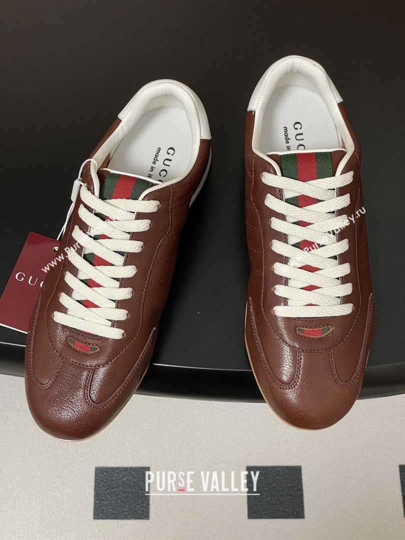 Gucci Shift Sneakers in Calf Leather Deep Brown 2025 857016 (MD-251218056)