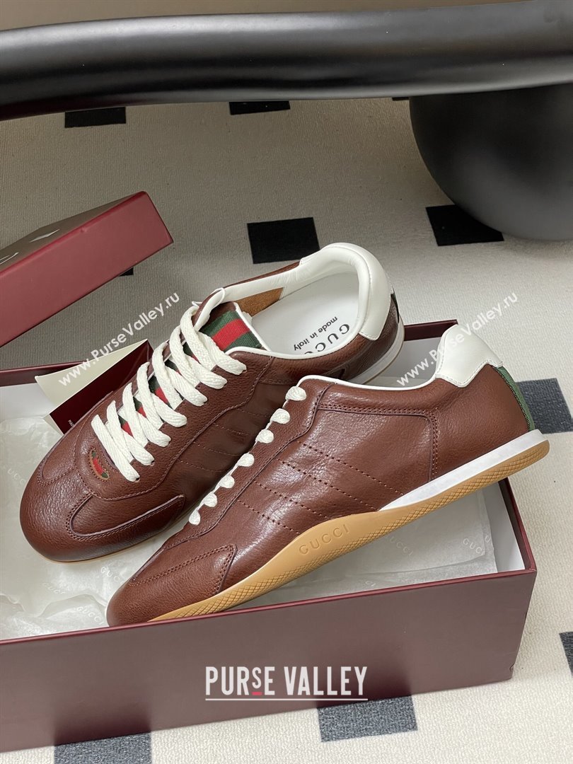 Gucci Shift Sneakers in Calf Leather Deep Brown 2025 857016 (MD-251218056)