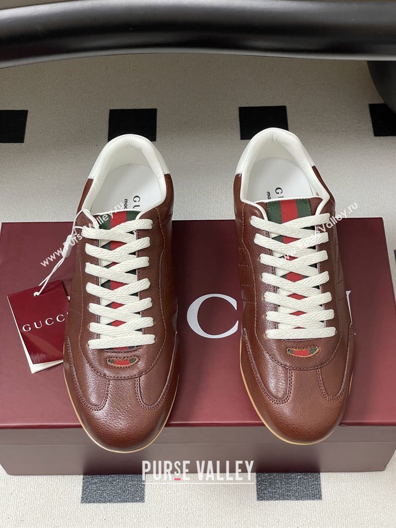 Gucci Shift Sneakers in Calf Leather Deep Brown 2025 857016 (MD-251218056)