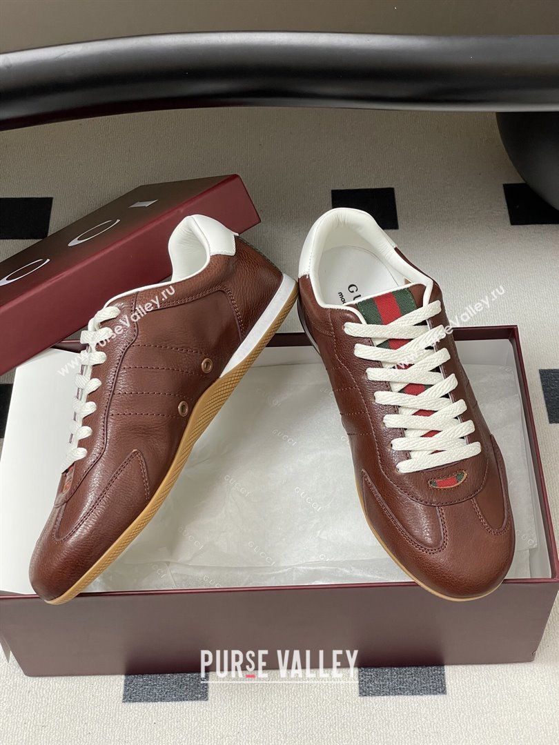 Gucci Shift Sneakers in Calf Leather Deep Brown 2025 857016 (MD-251218056)