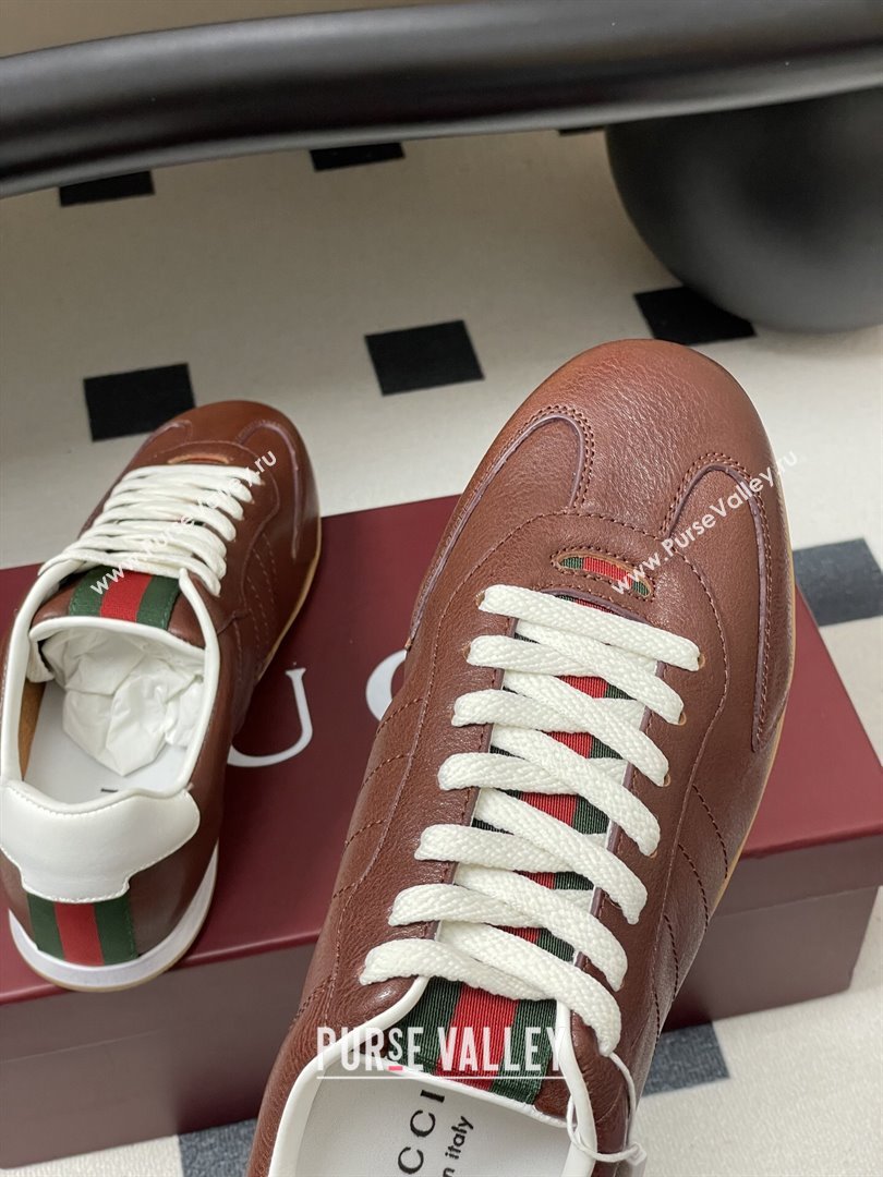 Gucci Shift Sneakers in Calf Leather Deep Brown 2025 857016 (MD-251218056)