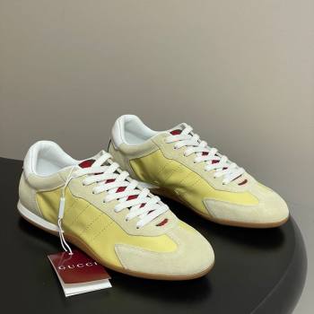 Gucci Shift Sneakers in Suede and Leather Yellow 2025 857016 (MD-251218057)