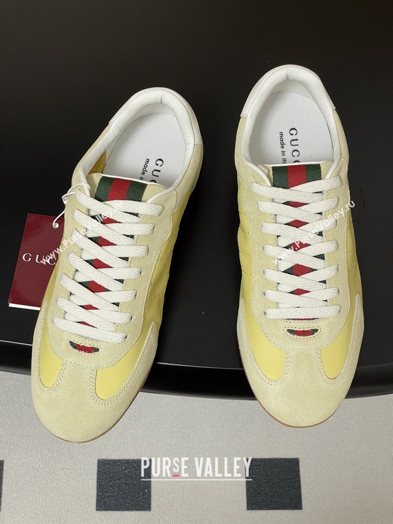 Gucci Shift Sneakers in Suede and Leather Yellow 2025 857016 (MD-251218057)
