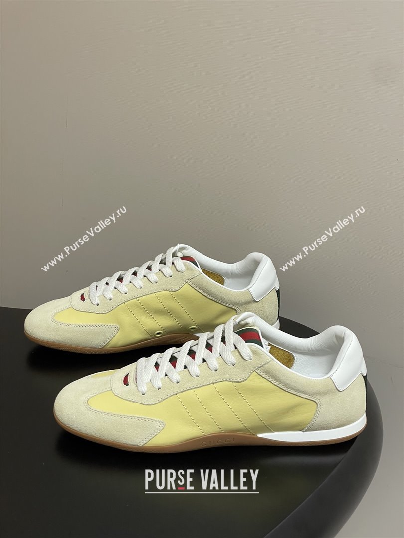 Gucci Shift Sneakers in Suede and Leather Yellow 2025 857016 (MD-251218057)