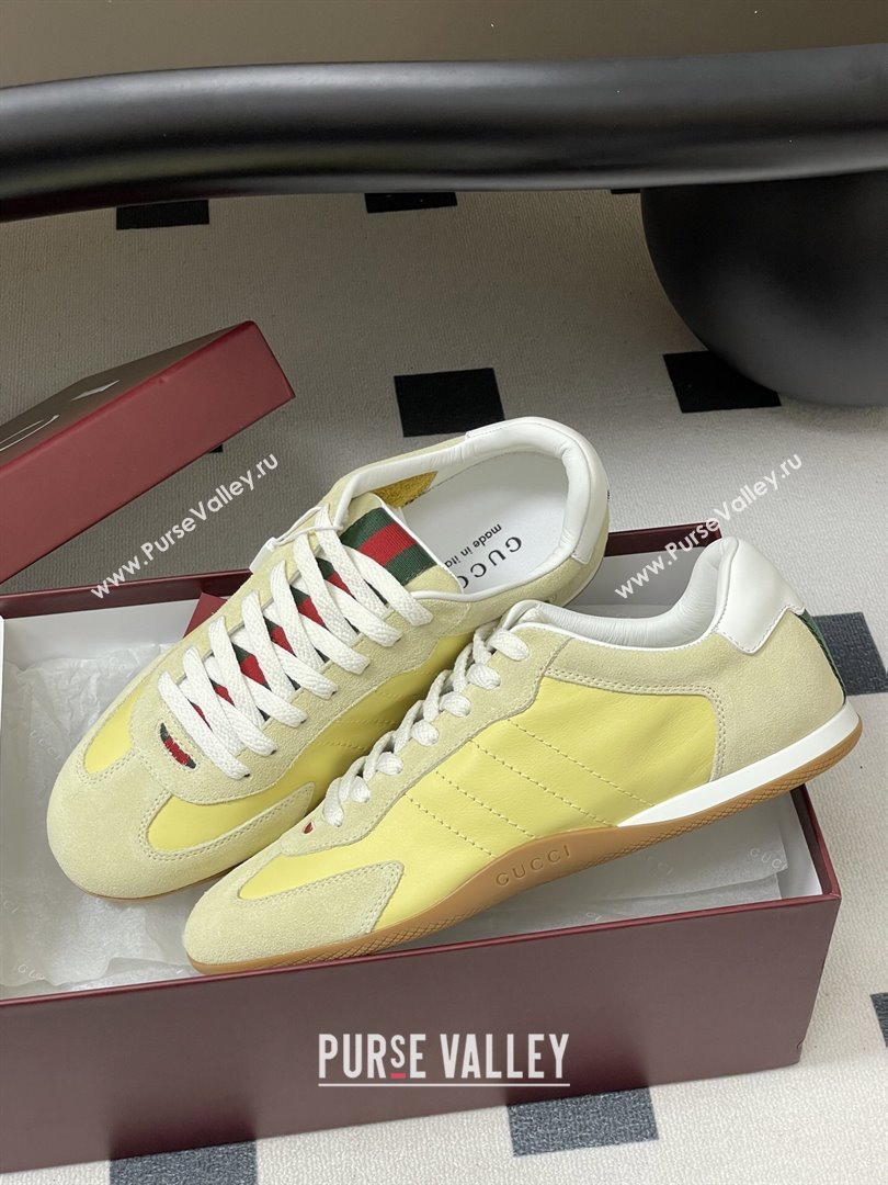 Gucci Shift Sneakers in Suede and Leather Yellow 2025 857016 (MD-251218057)