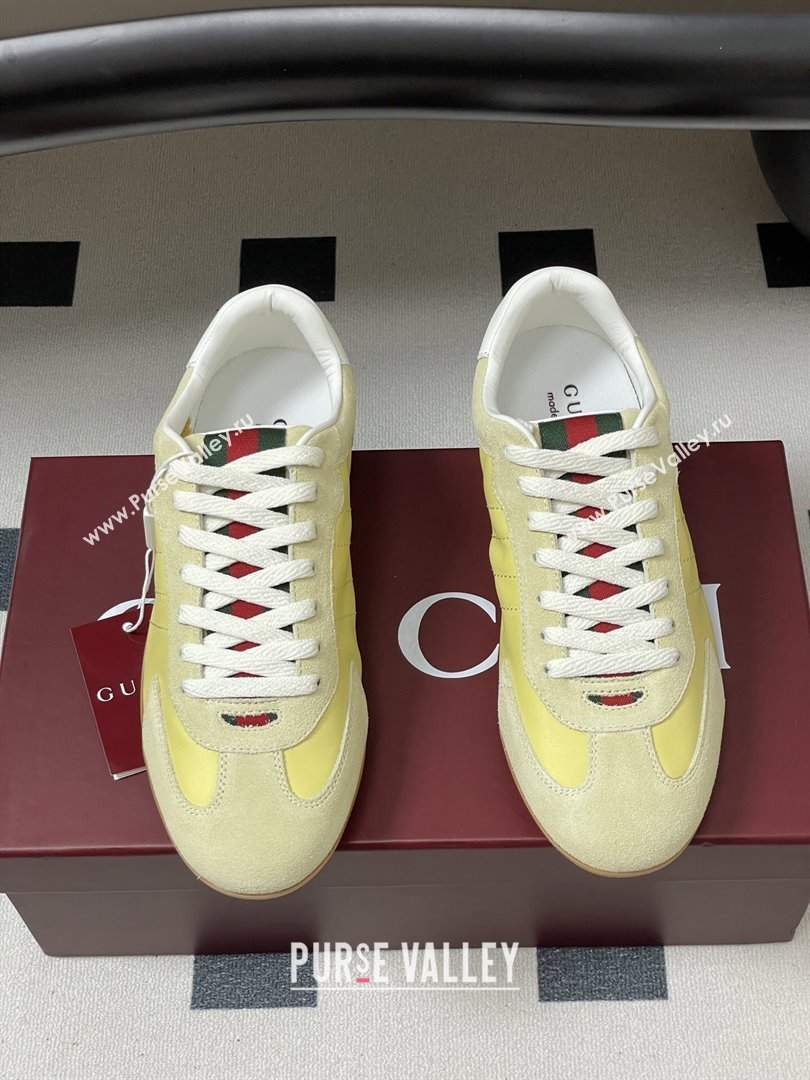 Gucci Shift Sneakers in Suede and Leather Yellow 2025 857016 (MD-251218057)