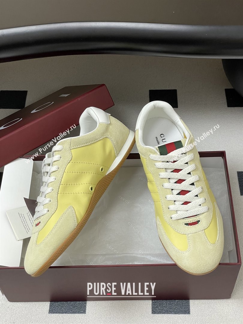 Gucci Shift Sneakers in Suede and Leather Yellow 2025 857016 (MD-251218057)