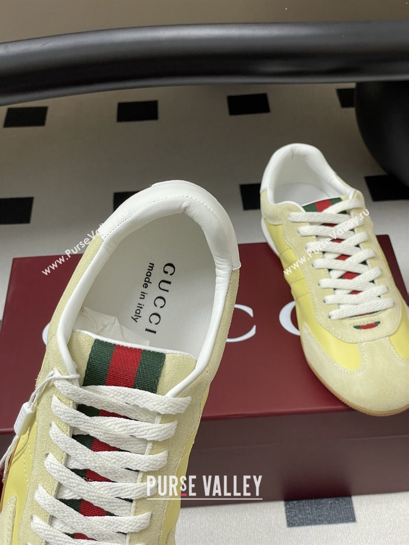 Gucci Shift Sneakers in Suede and Leather Yellow 2025 857016 (MD-251218057)