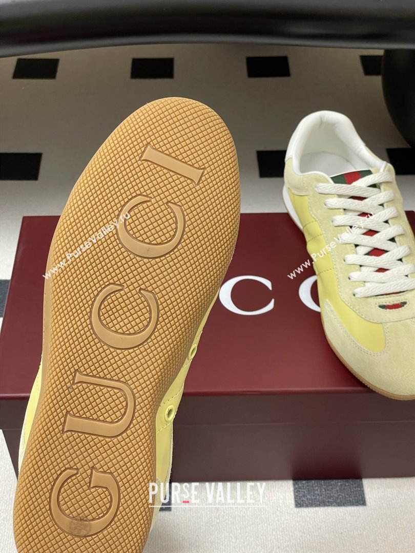 Gucci Shift Sneakers in Suede and Leather Yellow 2025 857016 (MD-251218057)