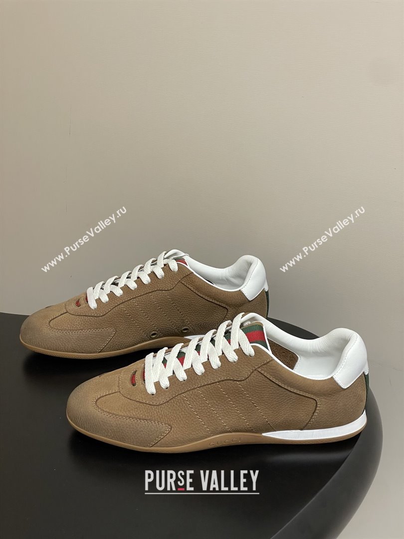 Gucci Shift Sneakers in Grained Nubuck Leather Brown 2025 857016 (MD-251218054)