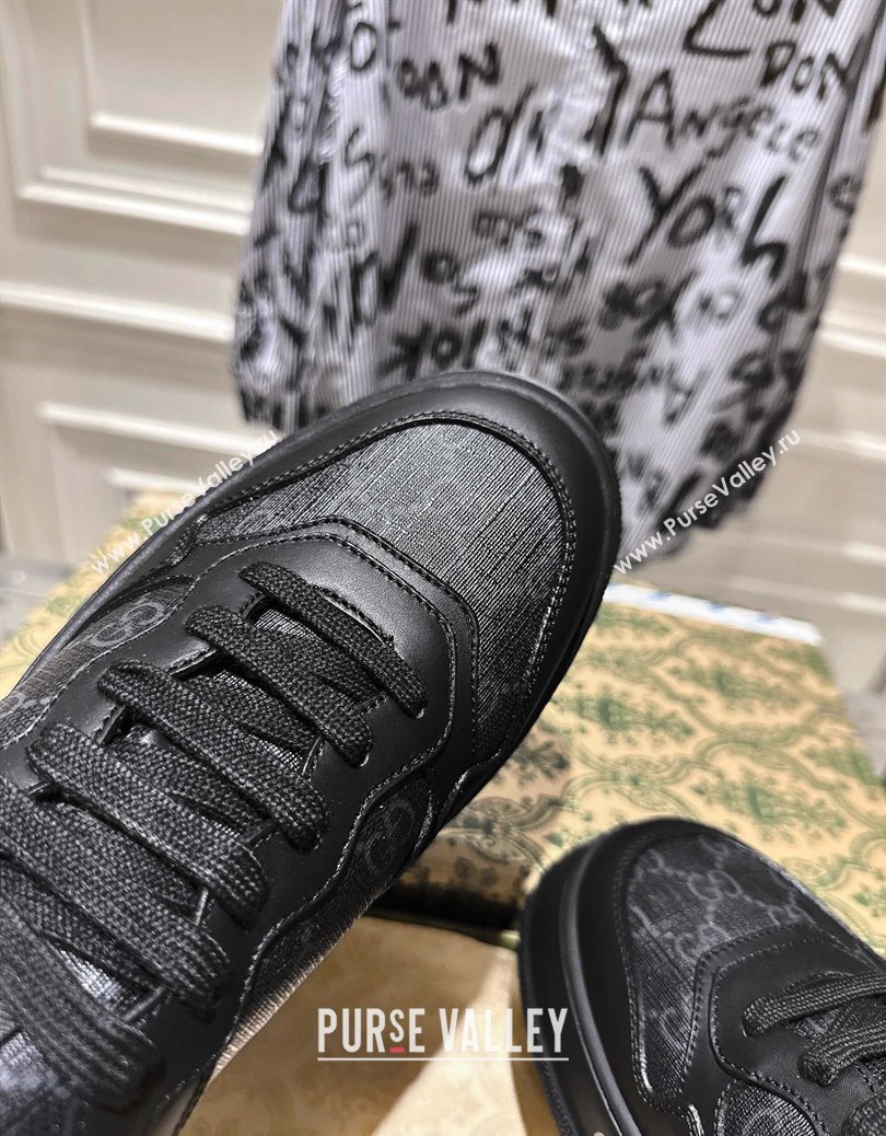 Gucci Mens GG Canvas and Leather Platform Sneakers 4cm Black2 2025 676092 (MD-251219017)