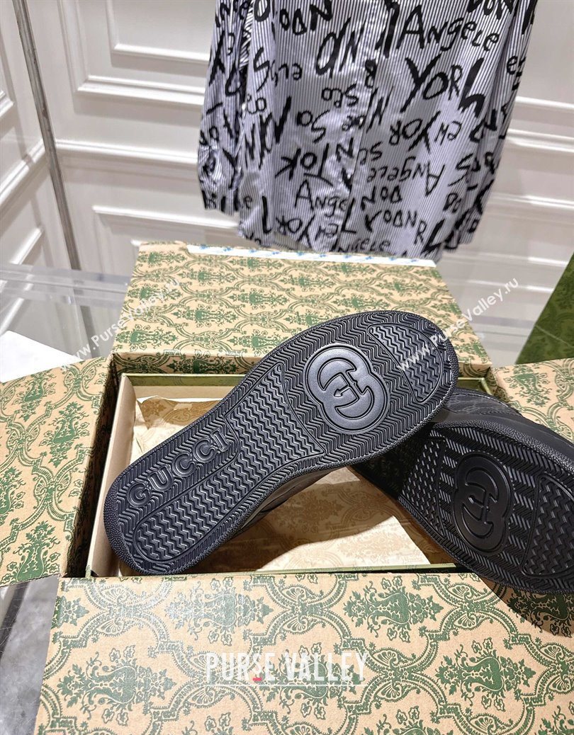 Gucci Mens GG Canvas and Leather Platform Sneakers 4cm Black2 2025 676092 (MD-251219017)