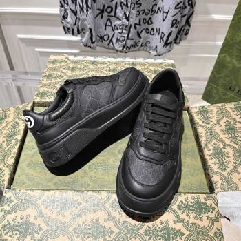 Gucci Mens GG Canvas and Leather Platform Sneakers 4cm Black2 2025 676092 (MD-251219017)