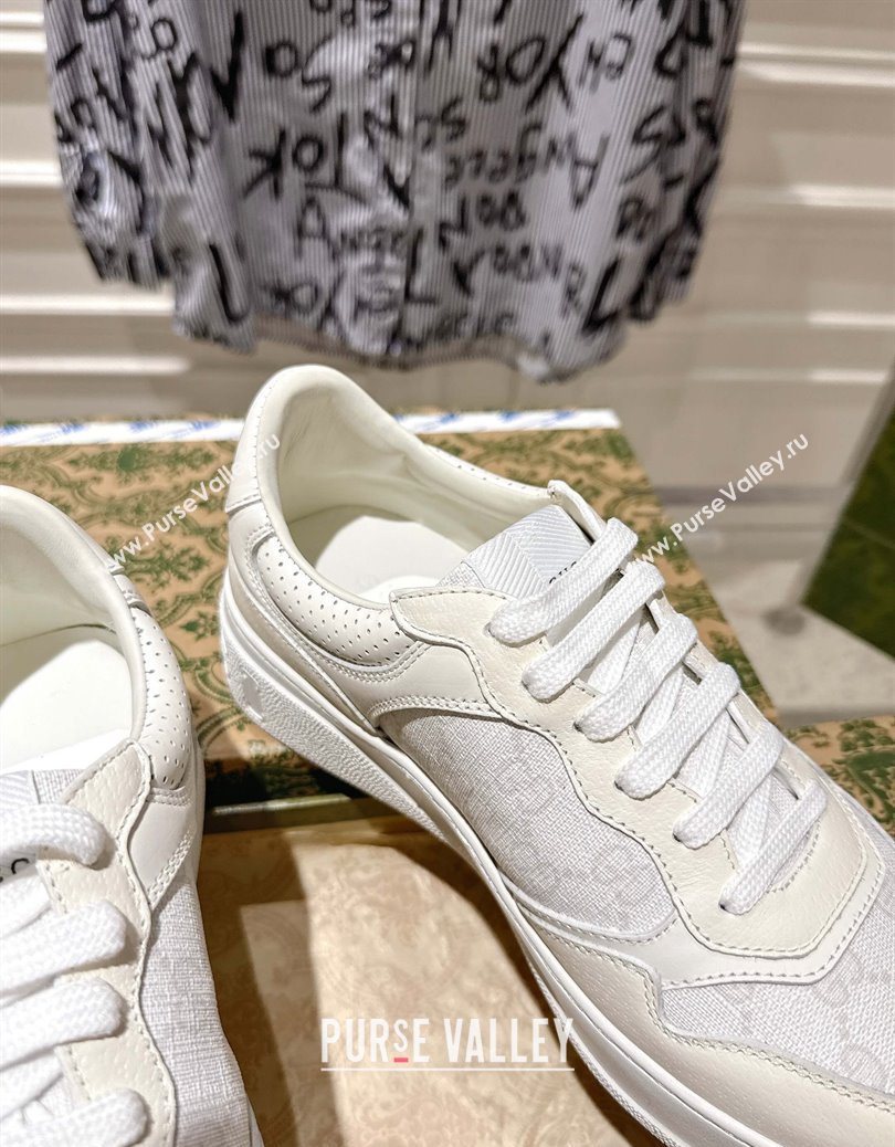 Gucci GG Canvas and Leather Platform Sneakers 4cm White2 2025 676092 (MD-251219018)