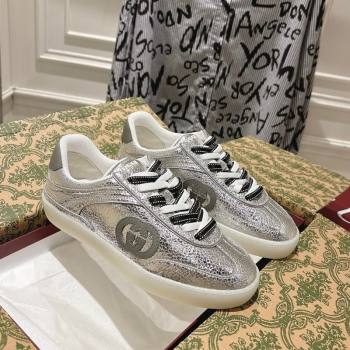 Gucci G75 Sneakers in Metallic Leather Silver 2025 857910 (MD-251219028)
