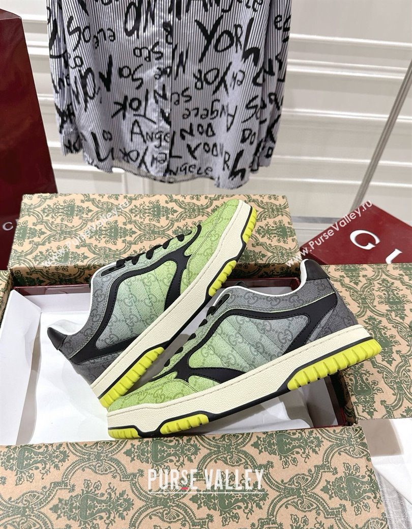 Gucci Mens Re-Web Sneakers 4cm in Gradient Green GG Canvas 2025 785452 (MD-251219030)