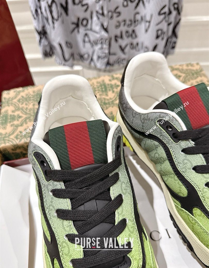 Gucci Mens Re-Web Sneakers 4cm in Gradient Green GG Canvas 2025 785452 (MD-251219030)