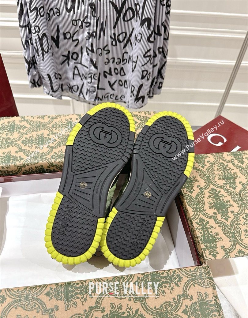 Gucci Mens Re-Web Sneakers 4cm in Gradient Green GG Canvas 2025 785452 (MD-251219030)