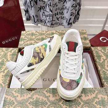 Gucci Re-Web Sneakers 4cm in Yellow Camouflage Fabric 2025 785452 (MD-251219033)