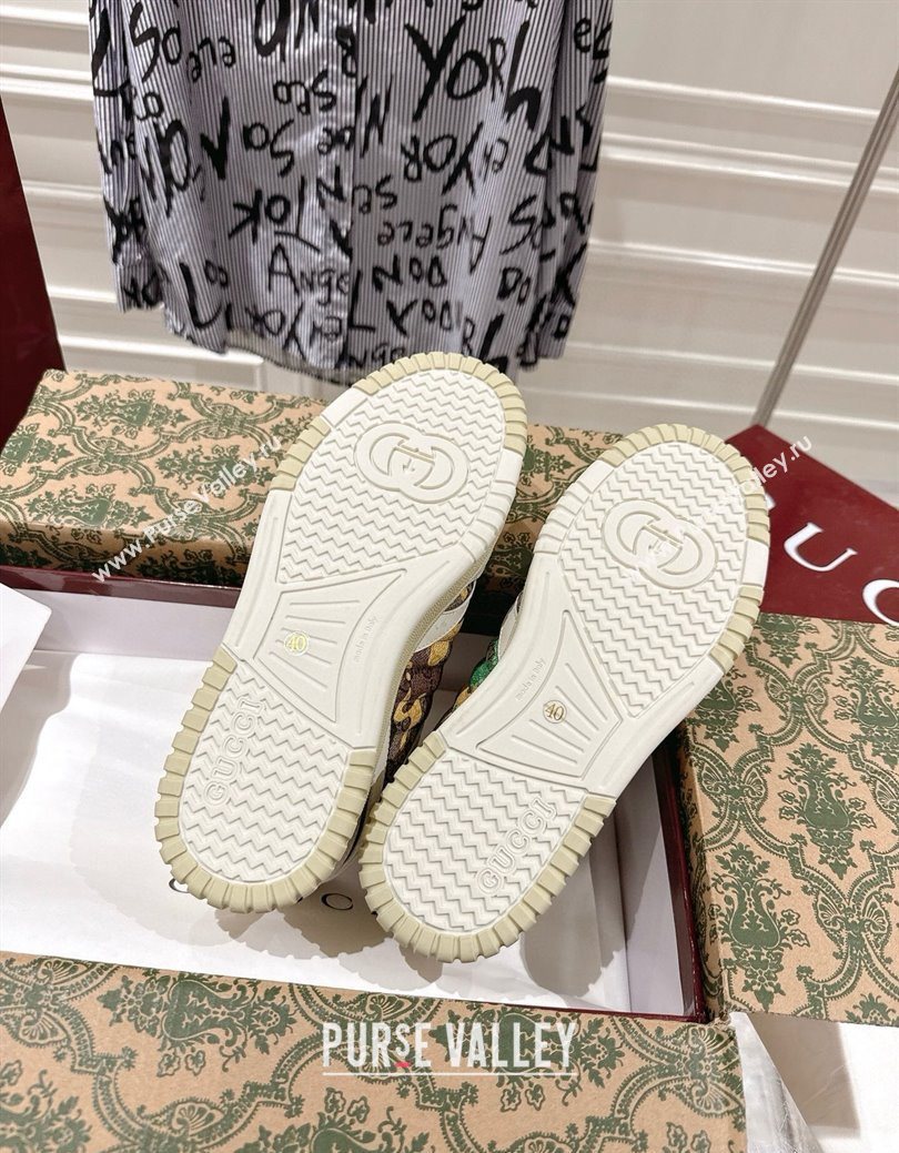 Gucci Re-Web Sneakers 4cm in Yellow Camouflage Fabric 2025 785452 (MD-251219033)