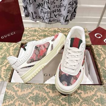 Gucci Re-Web Sneakers 4cm in Pink Camouflage Fabric 2025 785452 (MD-251219034)