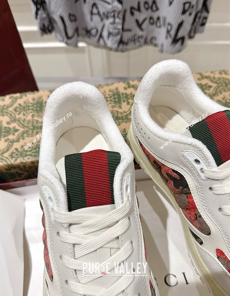 Gucci Re-Web Sneakers 4cm in Pink Camouflage Fabric 2025 785452 (MD-251219034)