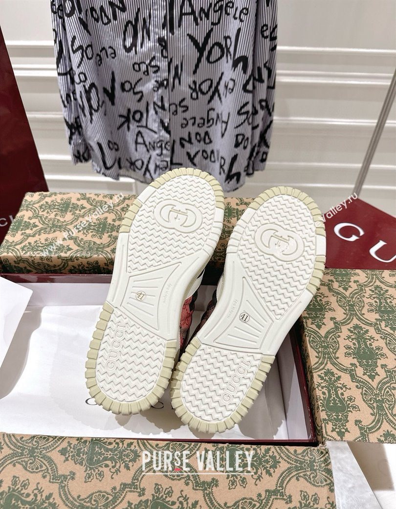 Gucci Re-Web Sneakers 4cm in Pink Camouflage Fabric 2025 785452 (MD-251219034)