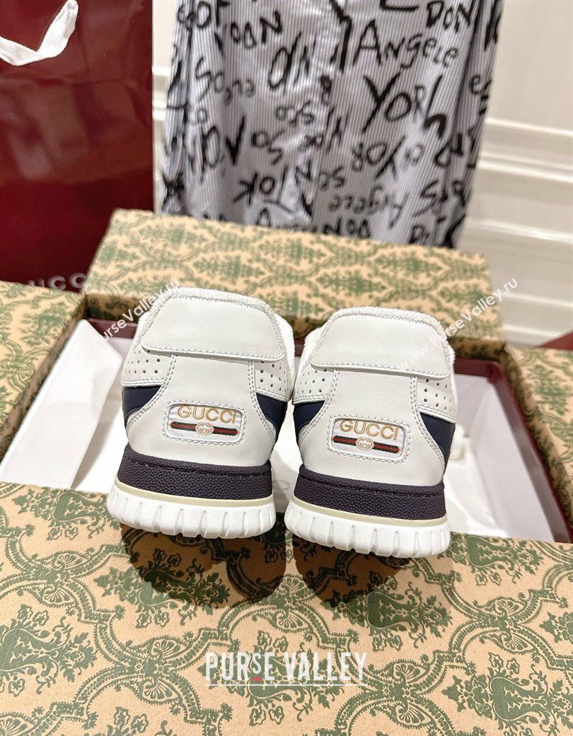 Gucci Re-Web Sneakers 4cm in GG Leather White/Dark Blue 2025 785452 (MD-251219035)