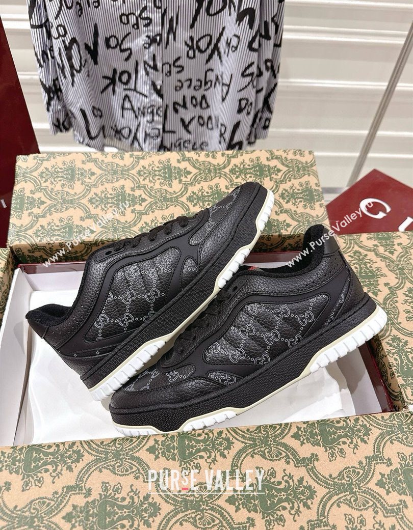 Gucci Re-Web Sneakers 4cm in Grained GG Leather Balck 2025 785452 (MD-251219036)