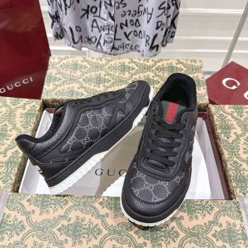 Gucci Re-Web Sneakers 4cm in Grained GG Leather Balck 2025 785452 (MD-251219036)