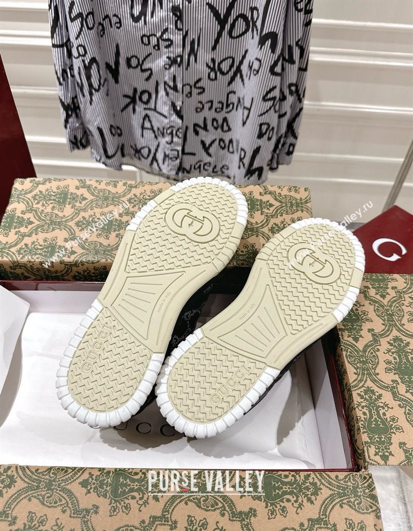Gucci Re-Web Sneakers 4cm in Grained GG Leather Balck 2025 785452 (MD-251219036)