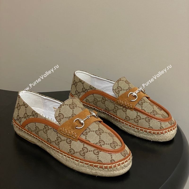 Gucci GG Canvas Flat Espadrilles with Horsebit Beige 2025 GG121901 (MD-251219005)