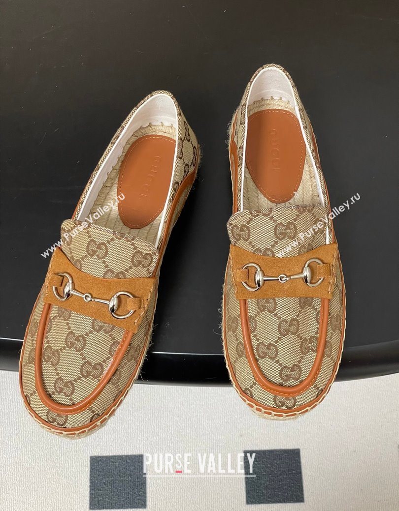 Gucci GG Canvas Flat Espadrilles with Horsebit Beige 2025 GG121901 (MD-251219005)