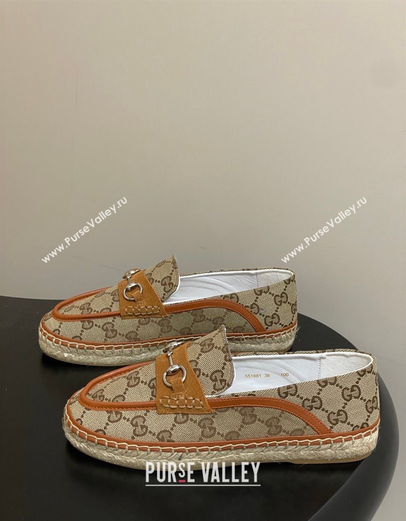 Gucci GG Canvas Flat Espadrilles with Horsebit Beige 2025 GG121901 (MD-251219005)