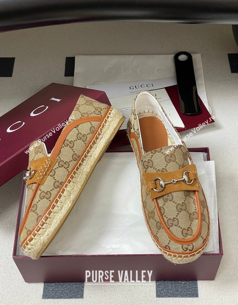 Gucci GG Canvas Flat Espadrilles with Horsebit Beige 2025 GG121901 (MD-251219005)