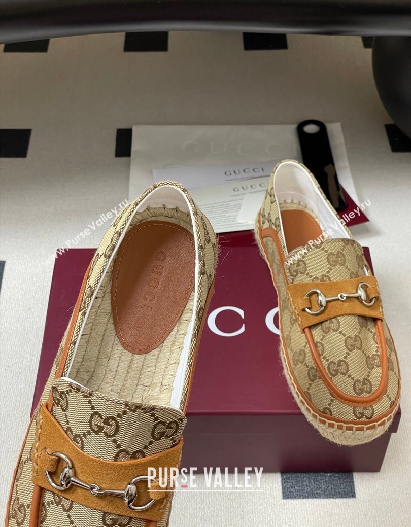 Gucci GG Canvas Flat Espadrilles with Horsebit Beige 2025 GG121901 (MD-251219005)