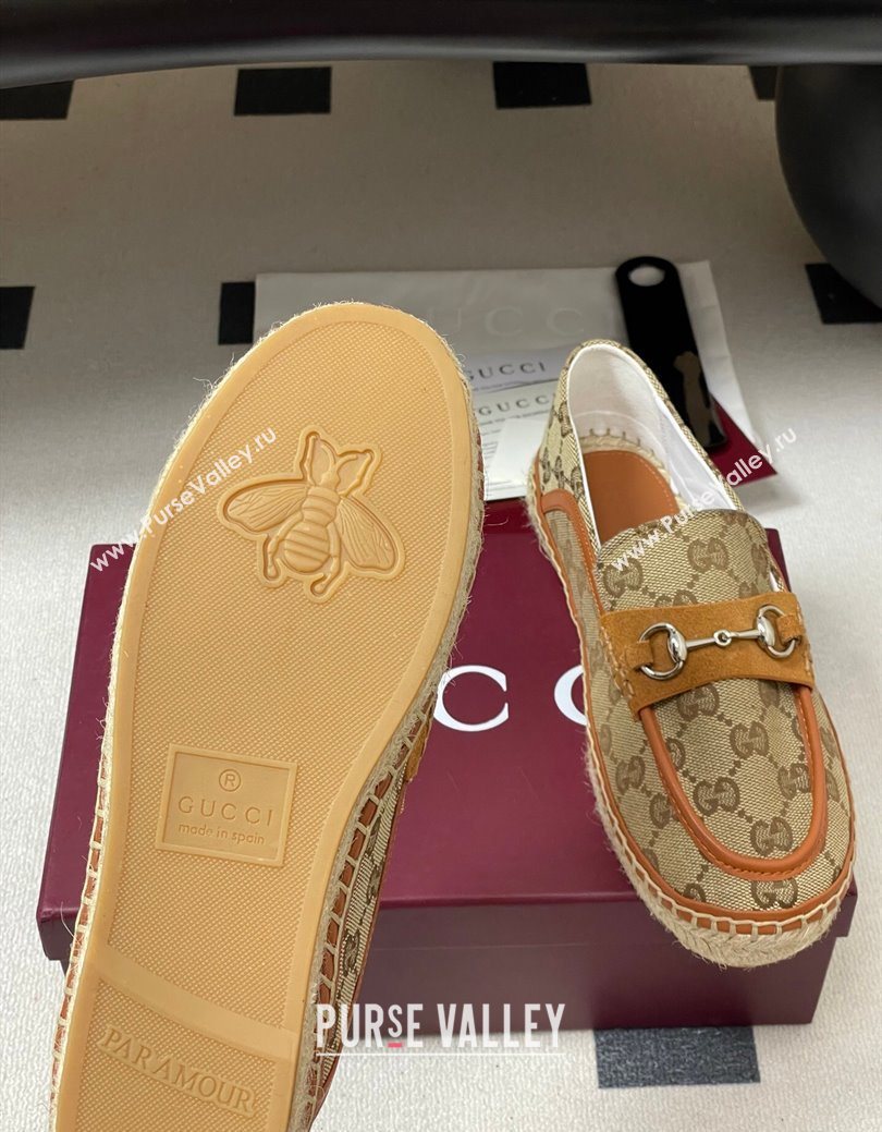Gucci GG Canvas Flat Espadrilles with Horsebit Beige 2025 GG121901 (MD-251219005)