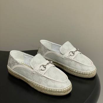 Gucci GG Canvas Flat Espadrilles with Horsebit White 2025 GG121901 (MD-251219006)
