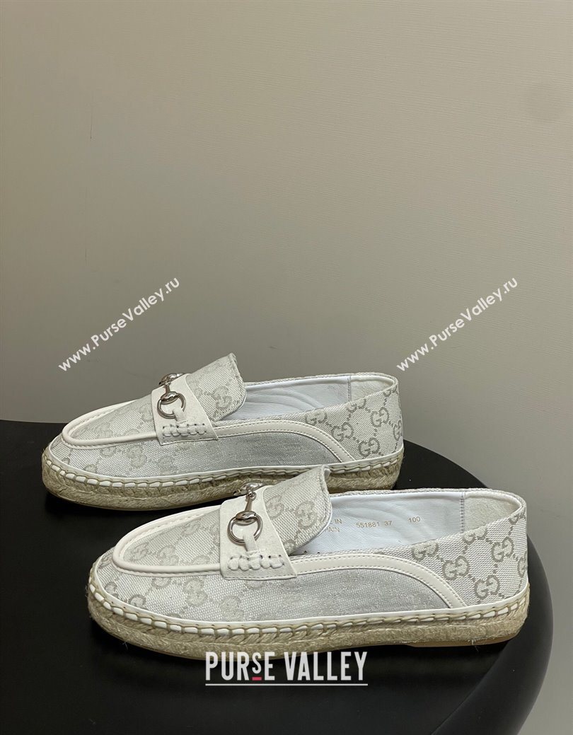 Gucci GG Canvas Flat Espadrilles with Horsebit White 2025 GG121901 (MD-251219006)
